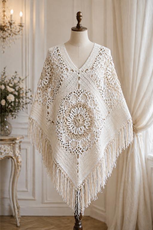 Poncho ślubne handmade