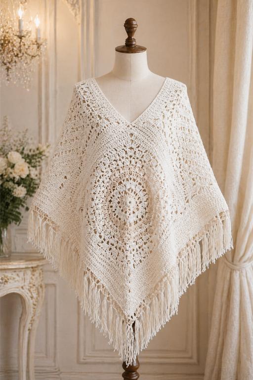Ekskluzywne poncho ślubne