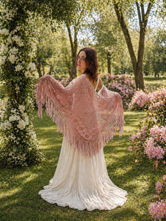 Boho chusta ślubna handmade
