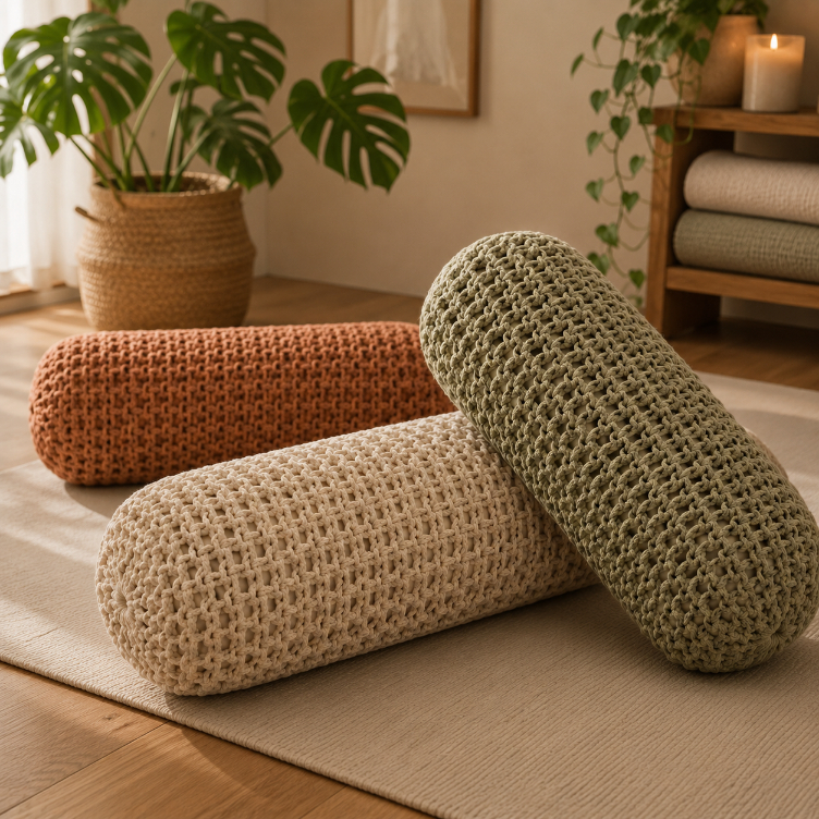 Wałki do jogi handmade w różnych kolorach